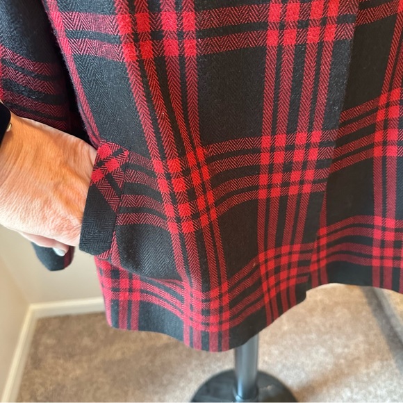Larry Levine Plaid Jacket Shawl Wrap 16/XL - Picture 7 of 7